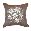 Cuscino Arredo in Puro Cotone con Fantasia Floreale - Stella Alpina Cuscini Arredo Daunex Marrone 