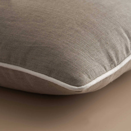 Cuscino Arredo Quadrato in Puro Lino con Ricamo - Paros Cuscini Arredo Biancoperla 