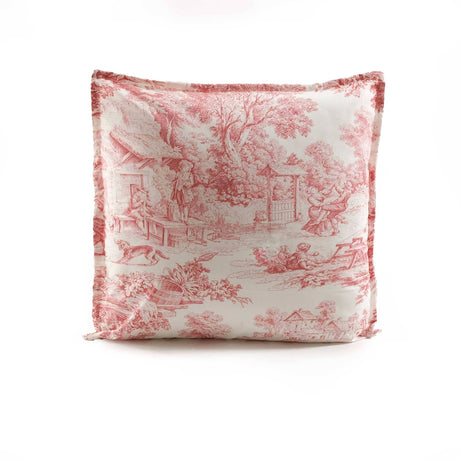 Cuscino d'Arredo a Stampa Toile de Jouy - Jouy Cuscini Arredo Lisola Rosso 