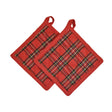 Set 2 Presine in Puro Cotone - Tartan Presina Daunex Rosso 