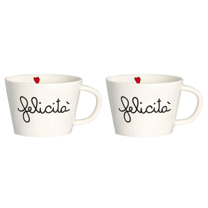 Set 2 Tazze Colazione in Grès - Felicità tazze Simple Day 