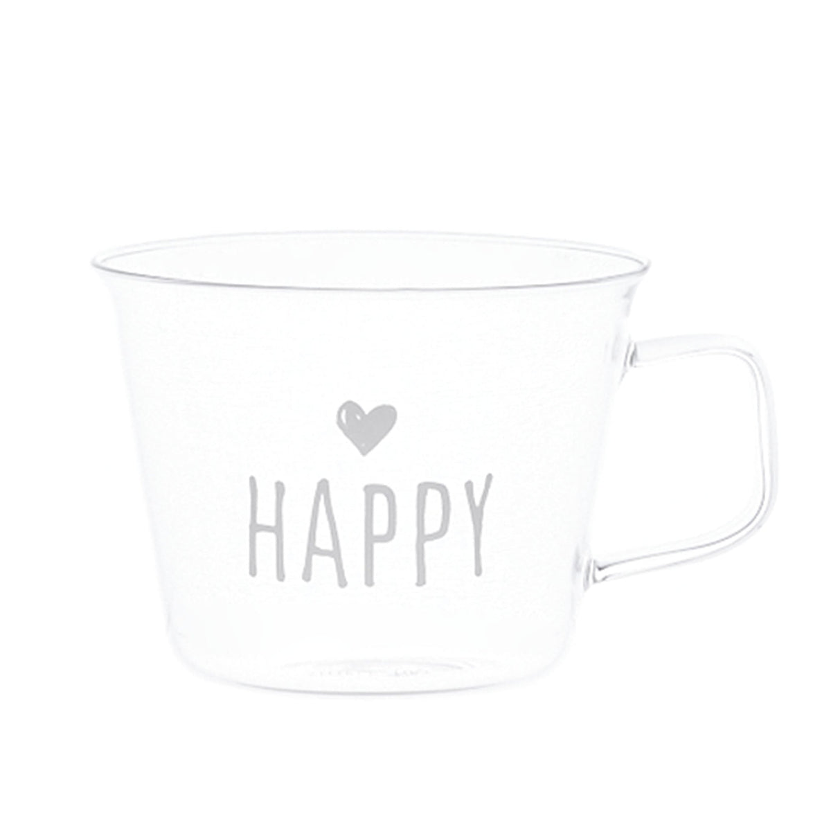 Set 2 Tazze in Vetro Borosilicato Serigrafate - Happy tazze Simple Day 