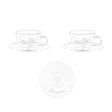 Set 2 Tazzine in Vetro Borosilicato Serigrafate - Pausa Caffè tazze Simple Day Bianco 
