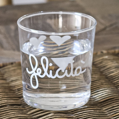 Set 6 Bicchieri Acqua Serigrafati - Felicità Bicchieri Simple Day 